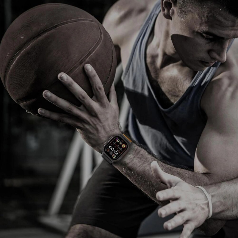 Tech-Protect Nylon Clasp laikrodžio dirželis Apple Watch 6 / 7 / 8 / 9 / 10 / SE / Ultra 1 / 2 44/45/46/49 mm, juodas