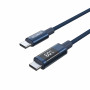 Choetech XCC-1068 PD 60W USB-C – USB-C kabelis su ekranu, 1,2 m, mėlynas