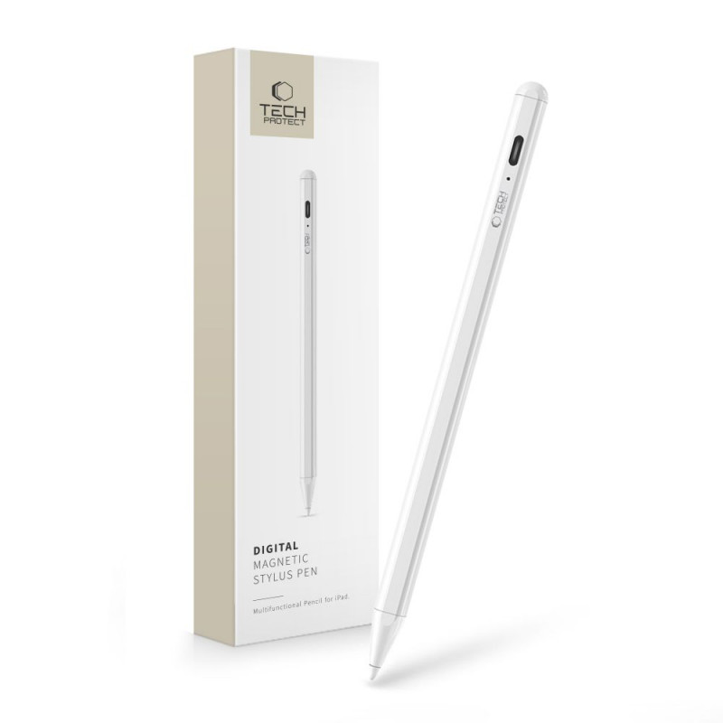 Tech-Protect skaitmeninis rašiklis su ekrano jutikliu, skirtas Apple iPad, baltas