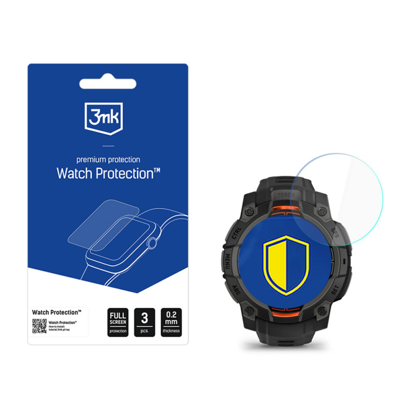 3MK FlexibleGlass Watch Garmin Instinct 3 Tactical Edition 45 mm (Solar) hibridinė ekrano apsauga