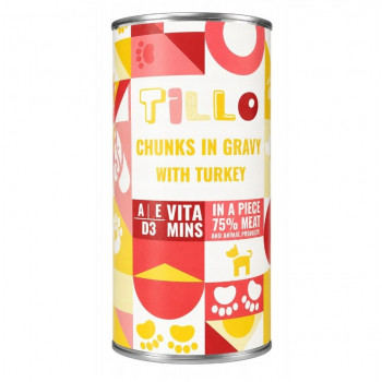 TILLO Chunks in gravy Turkey šlapias šunų ėdalas, 1250 g