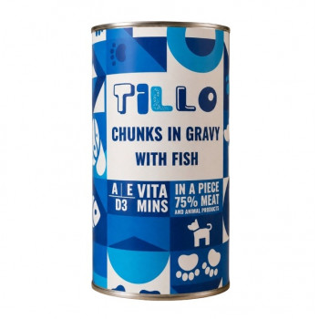 TILLO Chunks in gravy Fish šlapias pašaras šunims, 1250 g