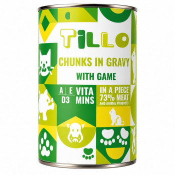 TILLO Chunks in gravy Game šlapias šunų ėdalas, 1250 g