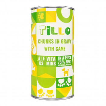 TILLO Chunks in gravy Game šlapias šunų ėdalas, 1250 g