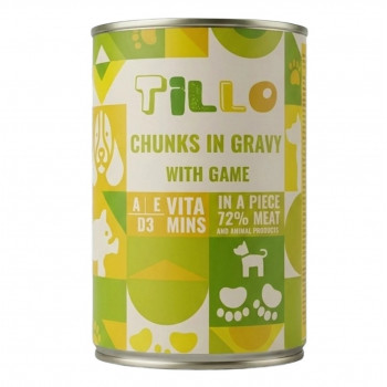 TILLO Chunks in gravy Game šlapias pašaras šunims, 415 g