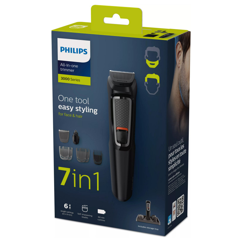 Philips Series 3000 MG3721/14 universali kirpimo mašinėlė, juoda