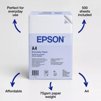 Epson Bright White spausdinimo popierius, A4 (210 x 297 mm), 75 g/m2