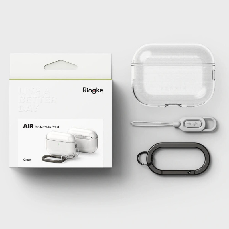 Ringke Air Ringke dėklas Apple AirPods Pro 3 ausinukų įkrovimo dėklui, permatomas