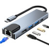 Tech-Protect V3 5in1 USB-C adapteris, pilkas
