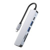 Tech-Protect V4 6-in-1 USB-C šakotuvas, pilkas