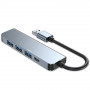 Tech-Protect V0-HUB 5in1 USB-A šakotuvas, pilkas