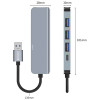 Tech-Protect V0-HUB 5in1 USB-A šakotuvas, pilkas