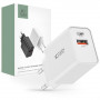 Tech-Protect NC30W sieninis įkroviklis su 2 prievadais PD 30W QC 3.0, baltas