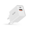 Tech-Protect NC30W sieninis įkroviklis su 2 prievadais PD 30W QC 3.0, baltas