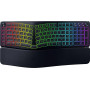 Razer Pro Type Ergo belaidė ergonomiška klaviatūra, skeltos konstrukcijos, Bluetooth, USB-C, 5 makro klavišai, RGB