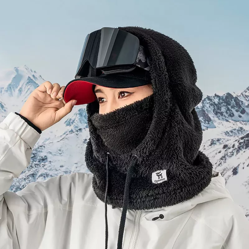 Qunature Arctic Velvet slidinėjimo balaklava, dydis M, juoda