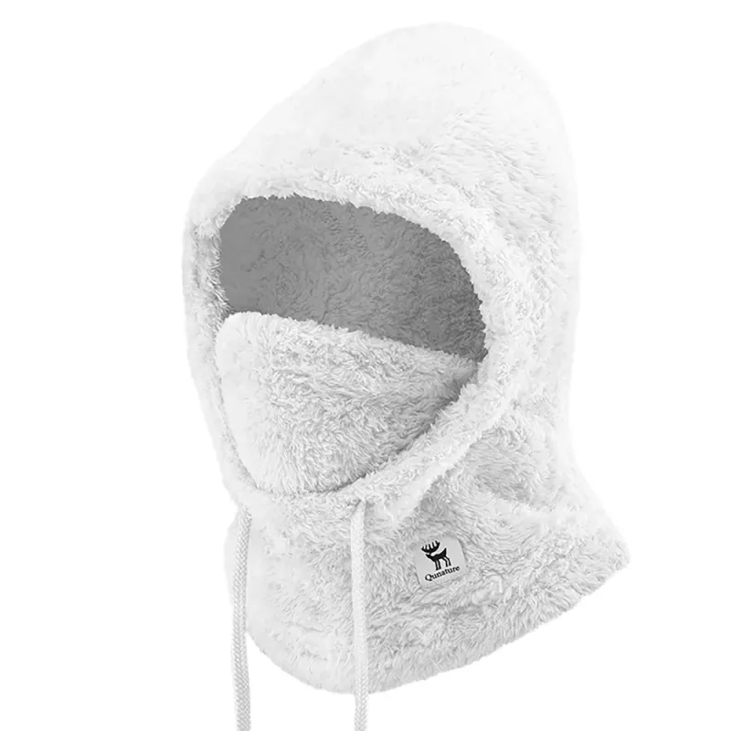 Qunature Arctic Velvet slidinėjimo balaklava, dydis M, balta