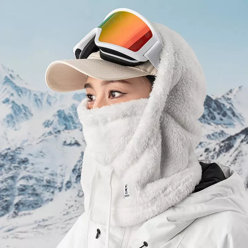 Qunature Arctic Velvet slidinėjimo balaklava, dydis M, balta