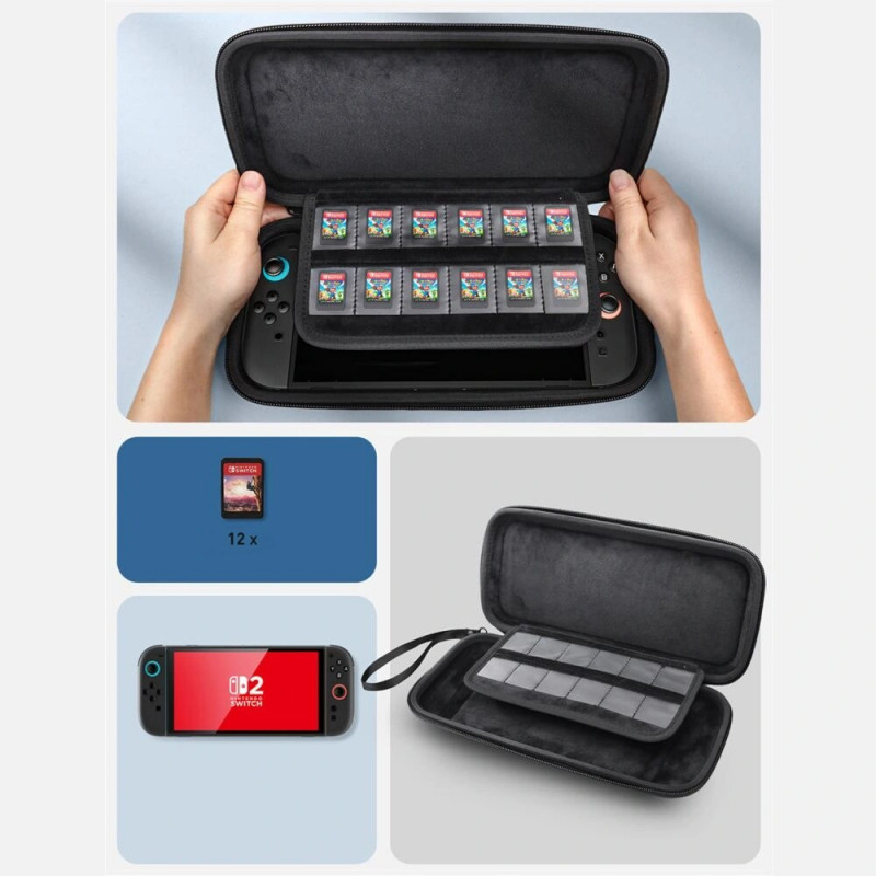 Supcase Carrying Mini kelioninis dėklas Nintendo Switch 2, juodas