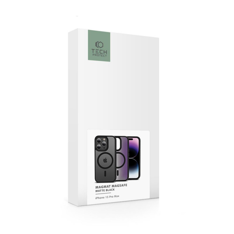Tech-Protect Magmat MagSafe THP2262 matinė juoda dėklas Apple iPhone 15 Pro Max