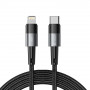 Tech-Protect UltraBoost USB-C/Lightning kabelis PD 20W 3A 200 cm, pilkas