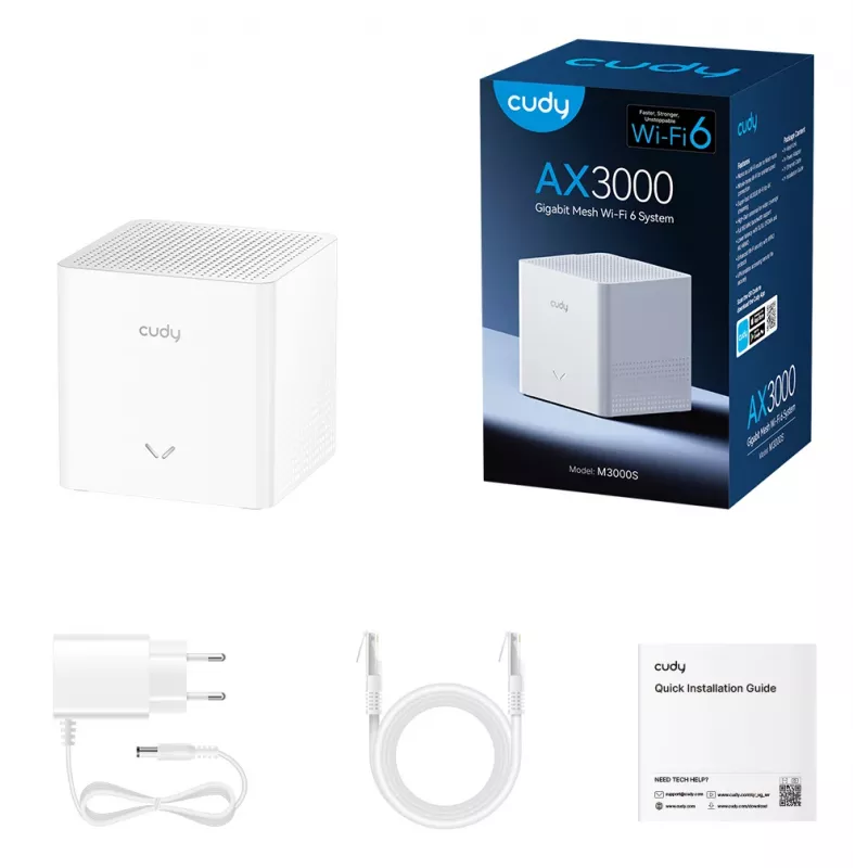 CUDY M3000S AX3000 Wi-Fi 6 Mesh sistema, 1-pack