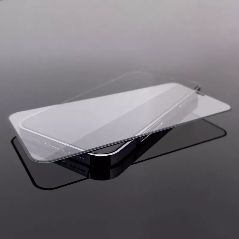 Wozinsky Super Tough Full Glue grūdintas stiklas su korpusui draugišku rėmeliu, skirtas iPhone 14 Plus / 13 Pro Max, juodas