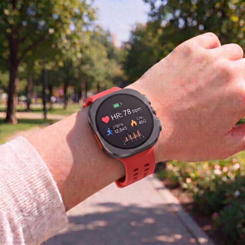 Tech-Protect Silicone Air apyrankė, skirta Samsung Galaxy Watch Ultra 1 / 2 (2024-2026) 47 mm, Crimson Red