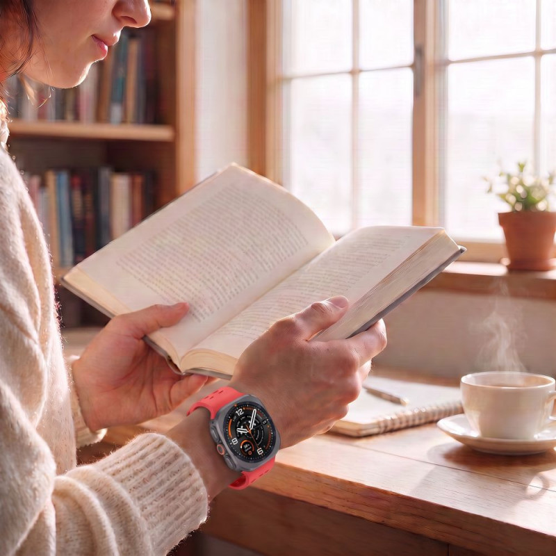 Tech-Protect Silicone Air apyrankė, skirta Samsung Galaxy Watch Ultra 1 / 2 (2024-2026) 47 mm, Crimson Red
