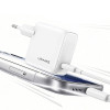 USAMS CC339 T76 45W GaN USB-C sieninis įkroviklis su SJ711 USB-C–USB-C kabeliu (1 m), baltas