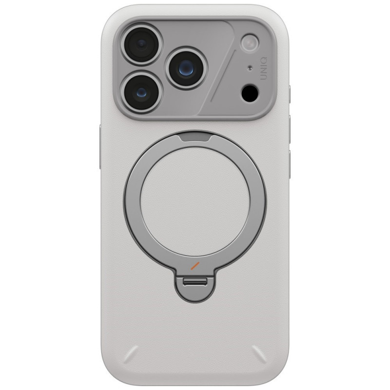 UNIQ Elix 360 Rotating Kickstand dėklas Apple iPhone 18 Pro / 17 Pro, šviesiai pilkas