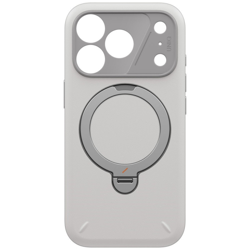 UNIQ Elix 360 Rotating Kickstand dėklas Apple iPhone 18 Pro / 17 Pro, šviesiai pilkas