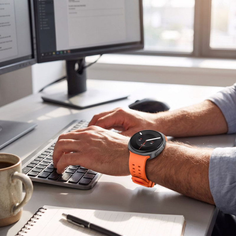 Tech-Protect Silicone Air apyrankė, skirta Samsung Galaxy Watch 8 / 9 / Classic 40 / 44 / 46 mm, Tangerine Orange