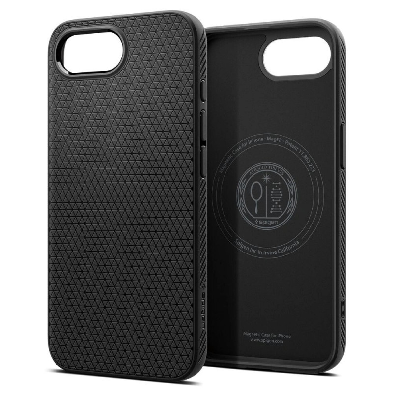 Spigen Liquid Air Mag MagSafe dėklas, skirtas Apple iPhone 17e / 16e, matte black