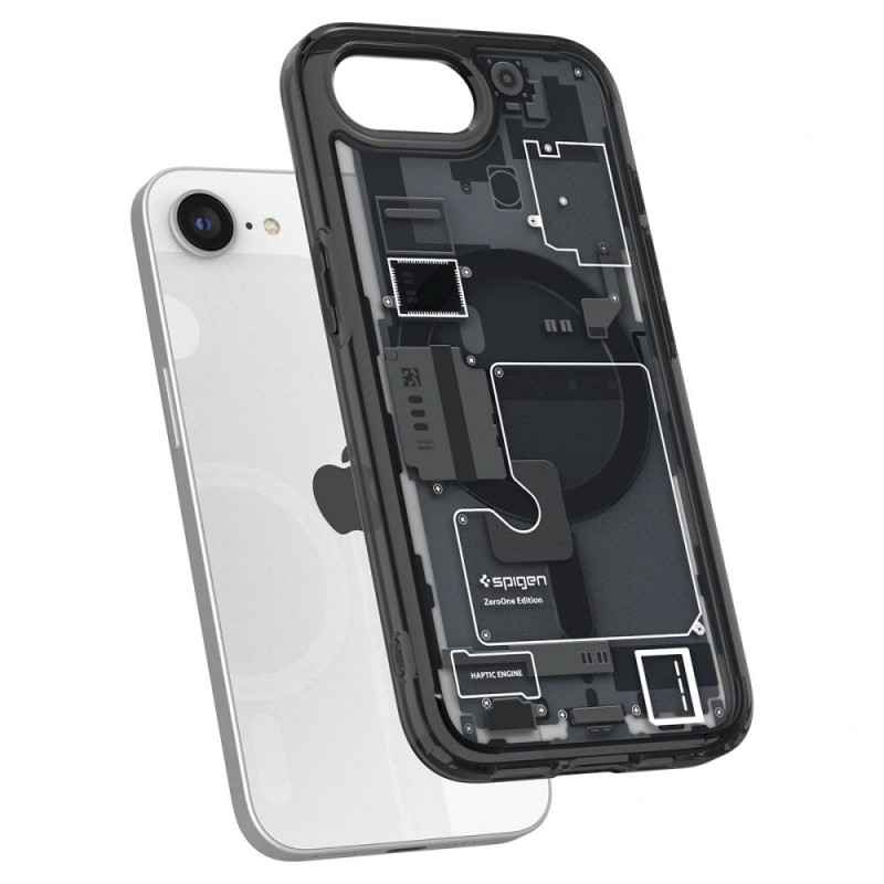 Spigen Ultra Hybrid Mag MagSafe dėklas Apple iPhone 17e / 16e, Zero One Black