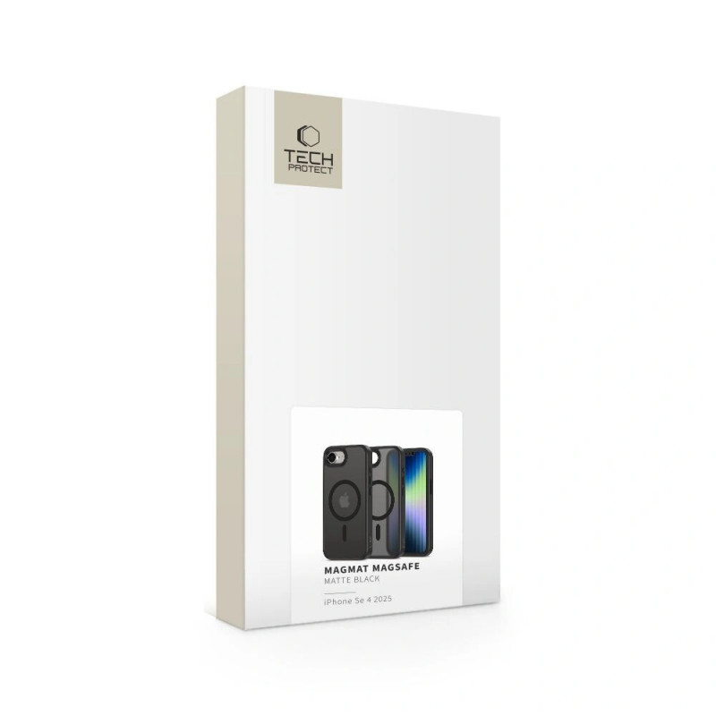 Tech-Protect Magmat MagSafe dėklas Apple iPhone 17e / 16e, matinė juoda