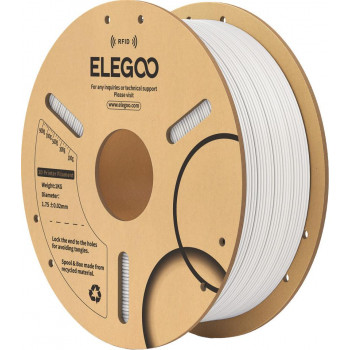 Elegoo PLA RFID 3D spausdintuvo kaitmeninė gija, 1.75 mm, 1 kg, balta (50.203.0813)