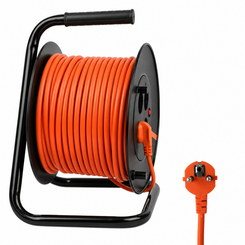 Extralink Powerlink būgninis prailgintuvas, 30 m, 4 lizdai, su įžeminimu