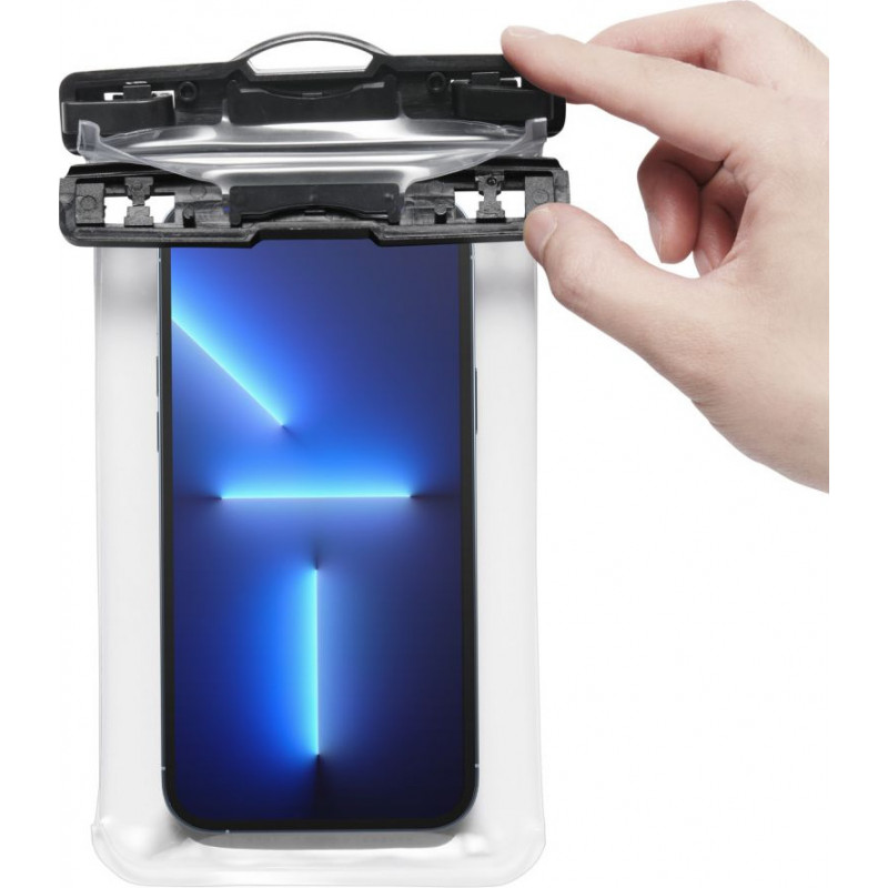 Spigen A601 Aqua Shield universalių vandeniui atsparus dėklas, Crystal Clear