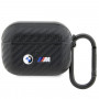 BMW BMAPWMPUCA2 Carbon Double Metal Logo dangtelis Apple AirPods Pro įkrovimo dėklui, juodas