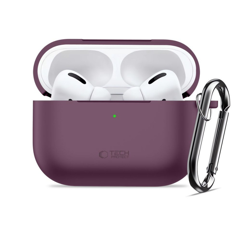 Tech-Protect Silicone Hook THP6103 Apple AirPods Pro 3 įkrovimo dėklo užvalkalas, bordo