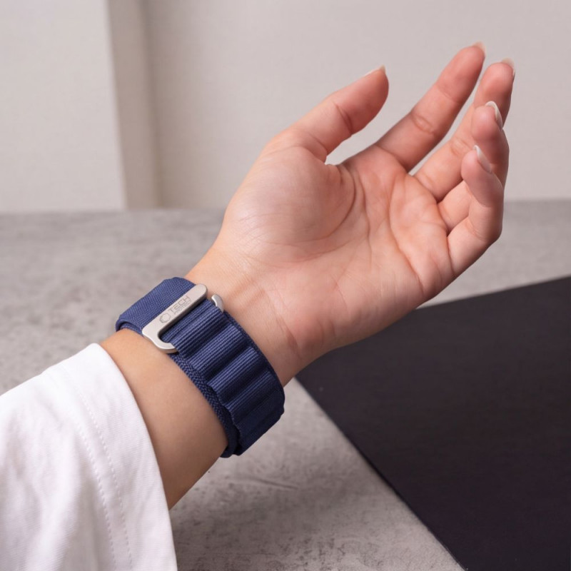 Tech-Protect Nylon Pro Apple Watch 8 / 9 / 10 / 11 / 12 / SE / Ultra 44/45/46/49 mm išmaniojo laikrodžio dirželis, Navy Blue