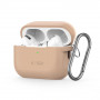 Tech-Protect Silicone Hook silikoninis dėklas su kabliuku Apple AirPods Pro 1 / 2 ausinukams, Cafe Latte