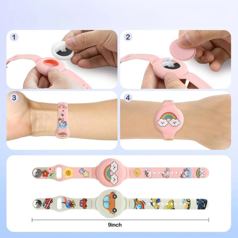 Tech-Protect Smooth Band vaikams apyrankė Apple AirTag 1 / 2, Colorful (2 vnt.)