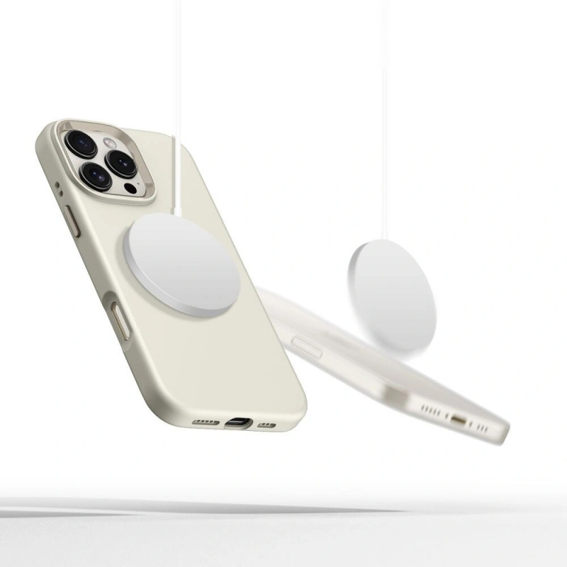 Tech-Protect Silicone Pure MagSafe dėklas, skirtas Apple iPhone 16 Pro, Cosmic Latte