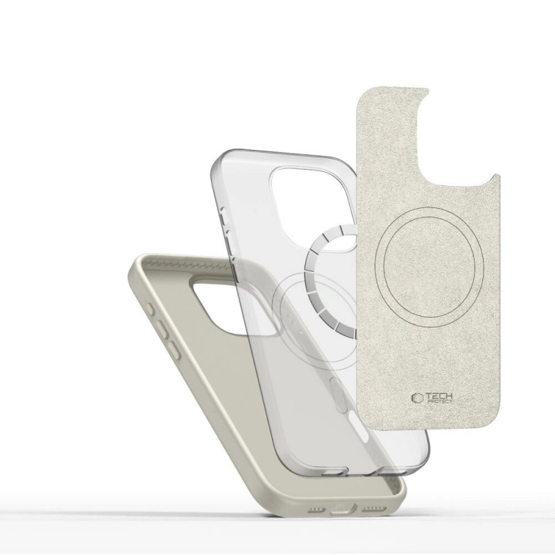 Tech-Protect Silicone Pure MagSafe dėklas, skirtas Apple iPhone 16 Pro, Cosmic Latte