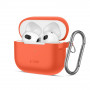 Tech-Protect Silicone Hook silikoninis Apple AirPods 3 įkrovimo dėklo dangtelis su karabinu, Neon Orange