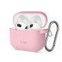 Tech-Protect Silicone Hook silikoninis Apple AirPods 3 dėklas su karabinu, Dusty Pink