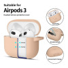 Tech-Protect Silicone Hook silikoninis Apple AirPods 3 dėklas su karabinu, Caffe Latte