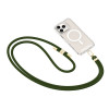 Tech-Protect C7S Rope Crossbody telefono dirželis, Medžioklinis žalias/auksinis